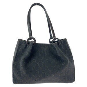 Gucci Brown Bag Shoulder Leather GG Tote Canvas